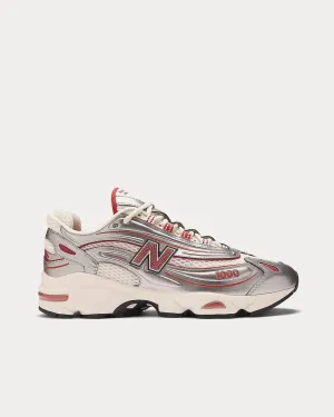 1000 Silver/ Valiant Poppy Low Top Sneakers