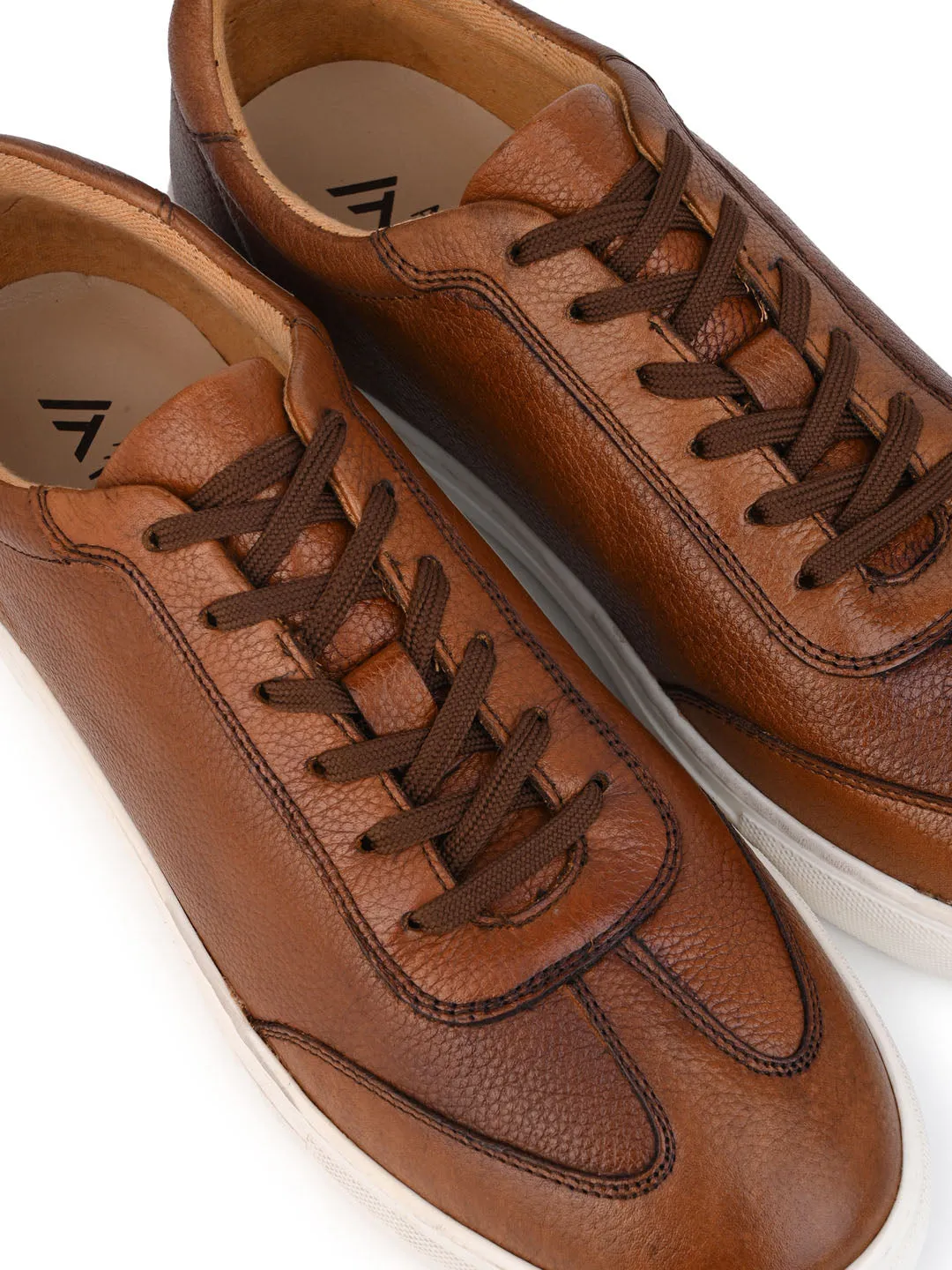 Alberto Torresi Premium Tan Leather Sneakers – Ultimate Blend of Style