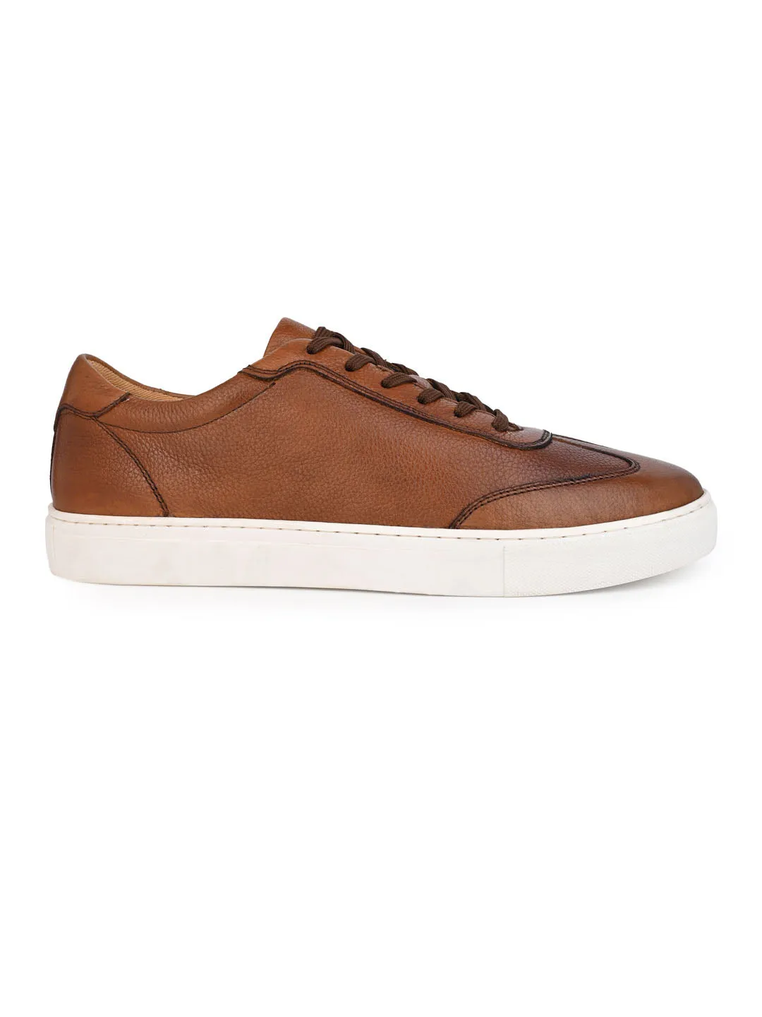 Alberto Torresi Premium Tan Leather Sneakers – Ultimate Blend of Style