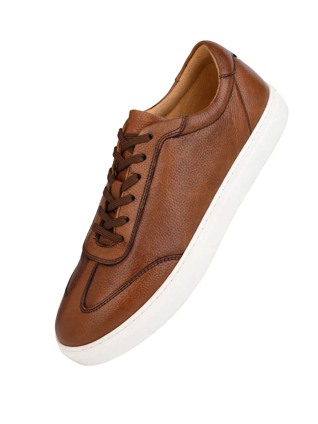 Alberto Torresi Premium Tan Leather Sneakers – Ultimate Blend of Style