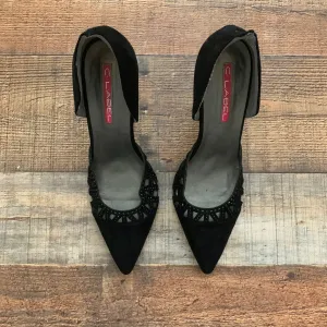 C Label Black Suede Pointed Toe Stilettos- Size 8.5