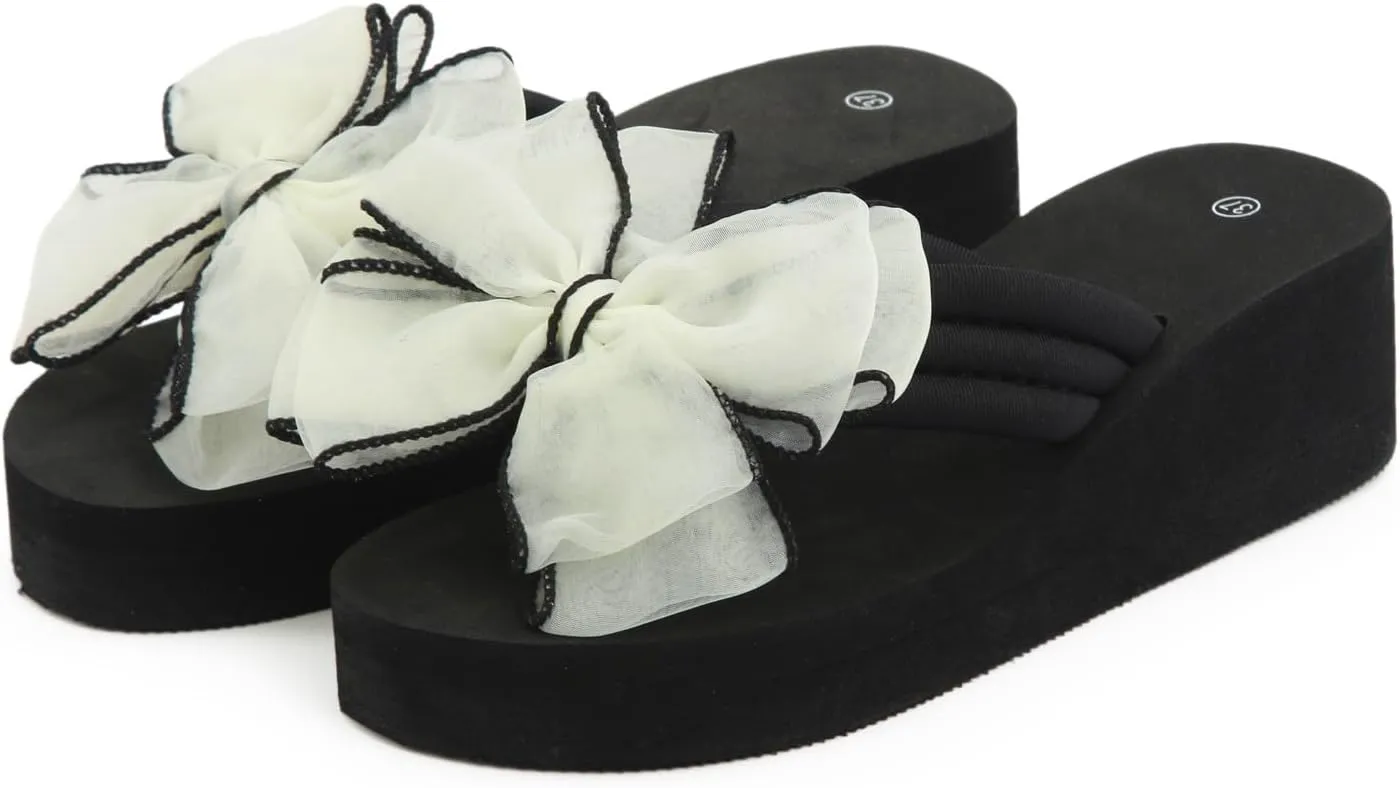 Casual Slip on Summer Shoes New Plus Size High Heeled Sandals for Women Fashion Beach Women's Shoes Non Slip Flip Flops