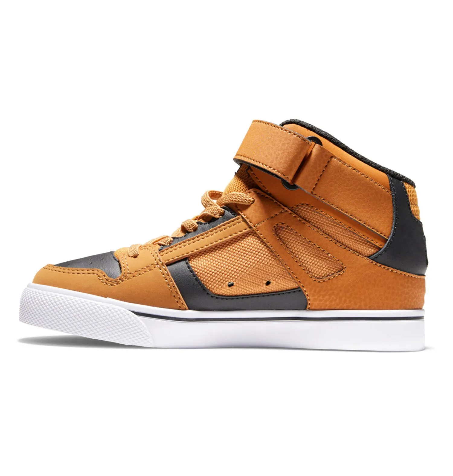 DC Pure High Top Elastic Lace Hightop in Wheat/Black: Size 1 to 7