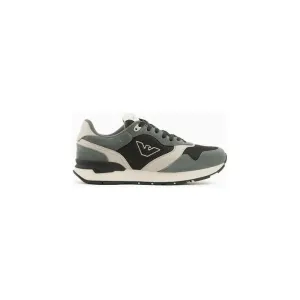 EMPORIO ARMANI MESH AND SUEDE SNEAKERS WITH SIDE EAGLE