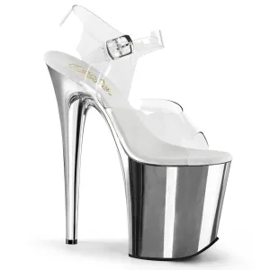 Flamingo-808 Silver Chrome, 8" Heels