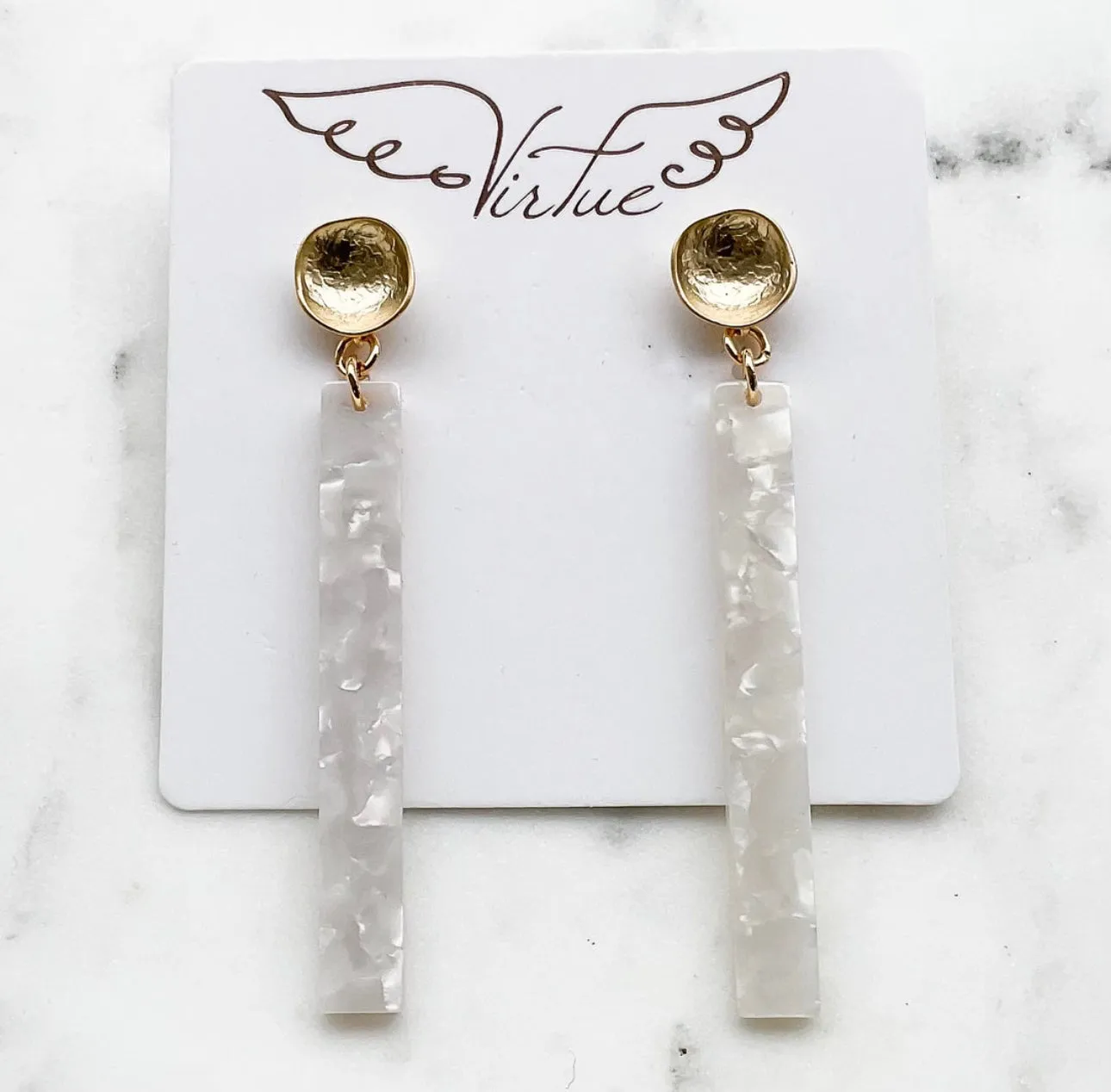 Hammered Bar Earring