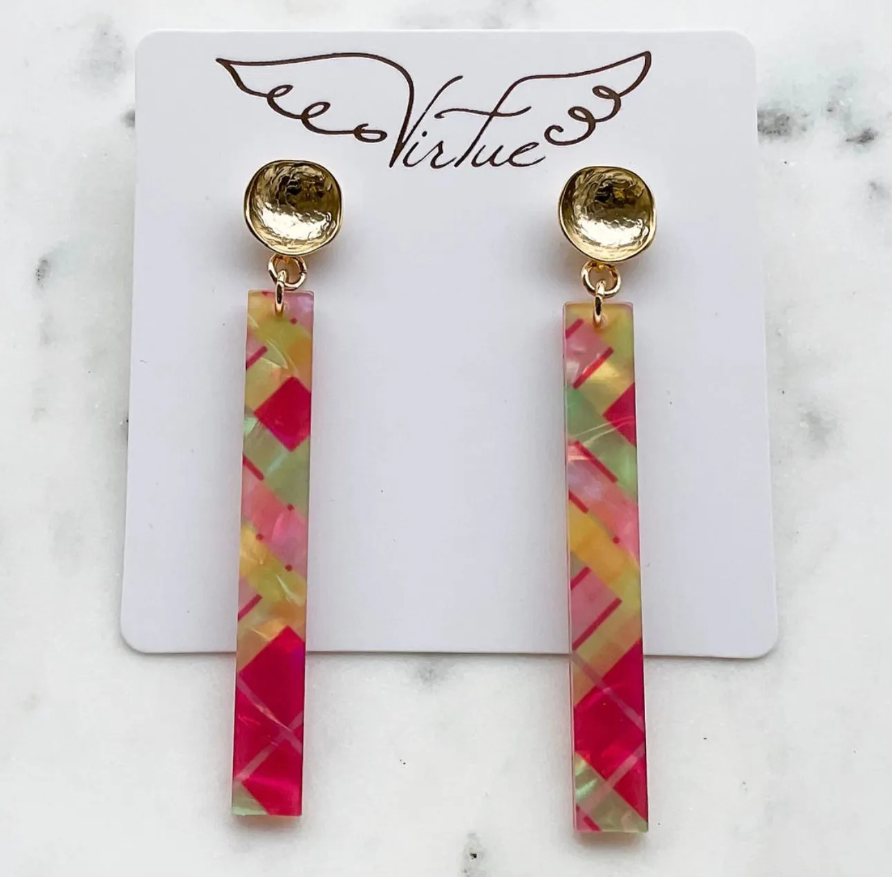 Hammered Bar Earring