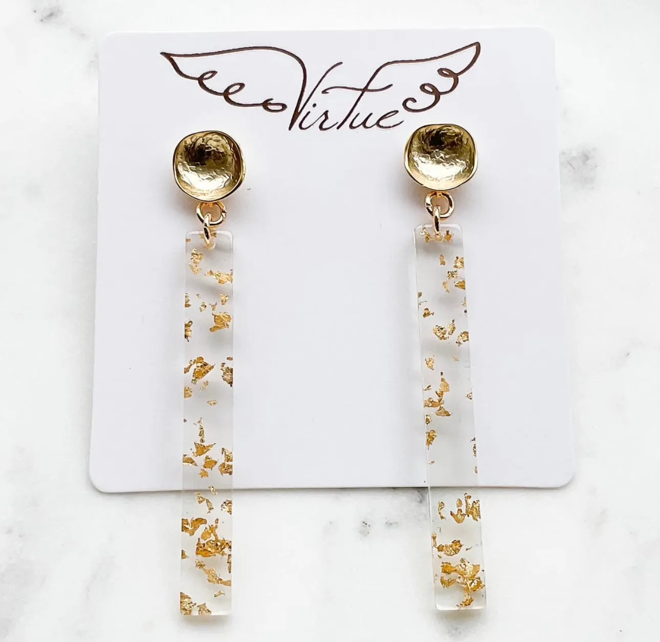 Hammered Bar Earring