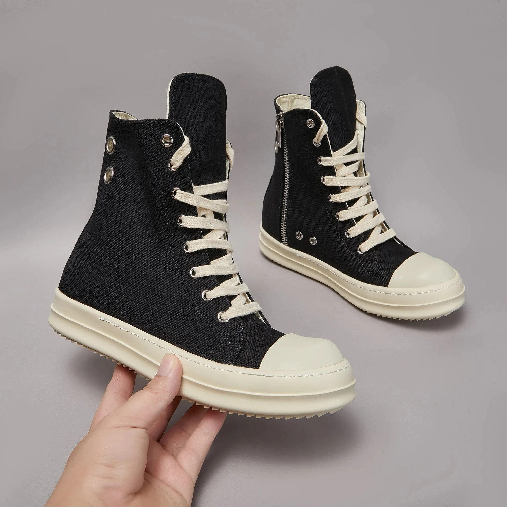 H.Q High tops dupe denim canvas sneakers