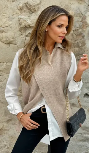 Jaane - Elegant High Neck Knit Cardigan