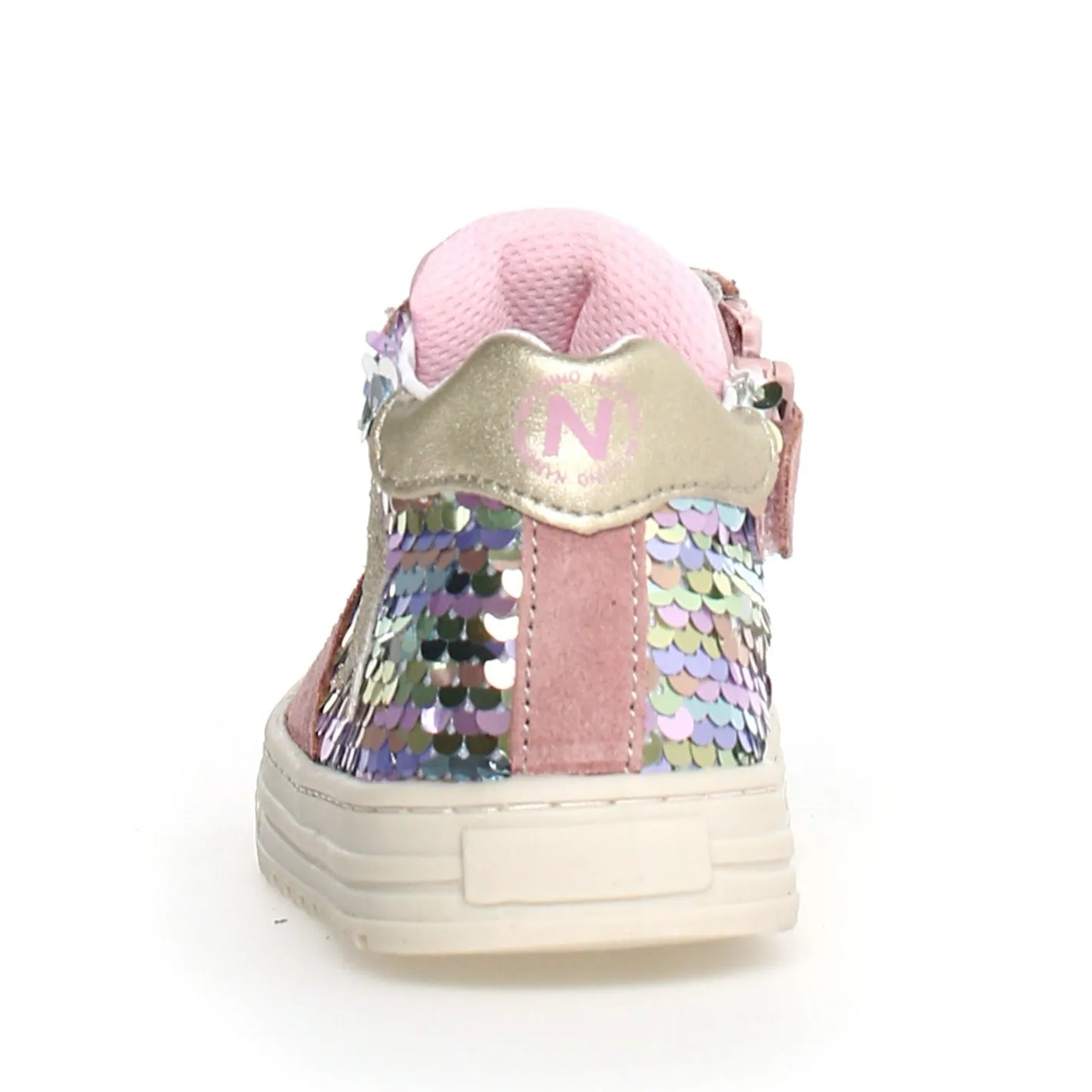 Naturino Girl's Hess High Zip Sneakers, Rose-Multi