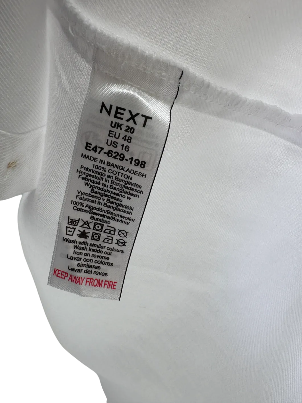 Next White The Weekend Casual Shirt UK 20