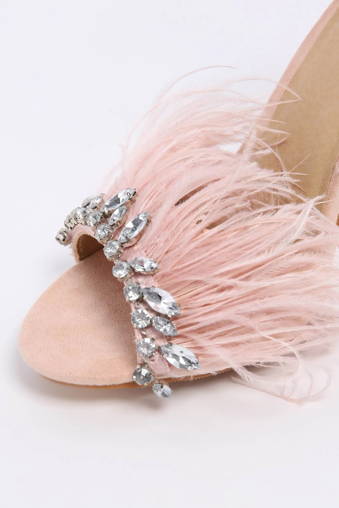 Nude Feather Diamante Strappy Sandal