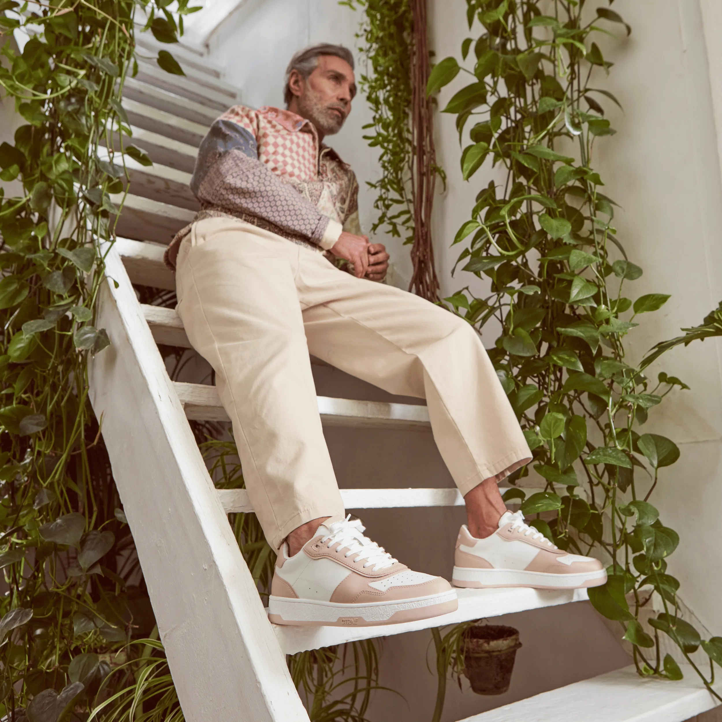 Orgonite Manifest Sneaker in White/Pink/Leather