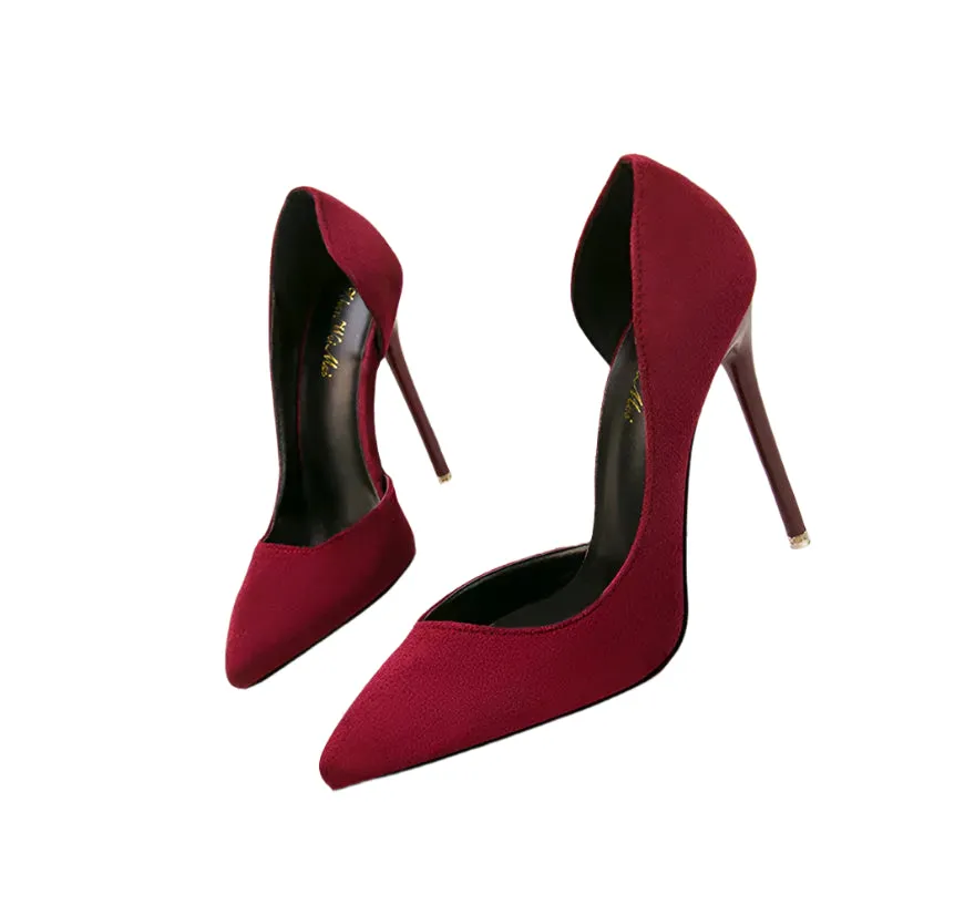 Pointed toe faux Suede High Heels pump shoes