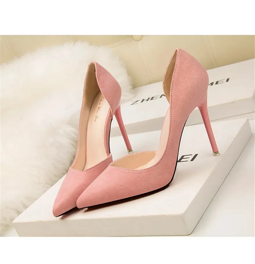 Pointed toe faux Suede High Heels pump shoes
