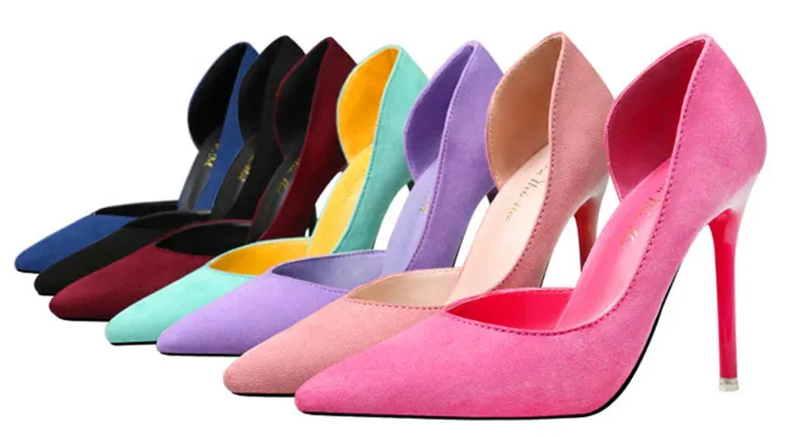 Pointed toe faux Suede High Heels pump shoes