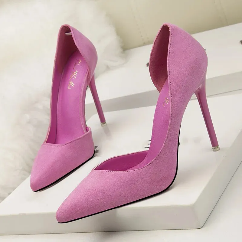 Pointed toe faux Suede High Heels pump shoes