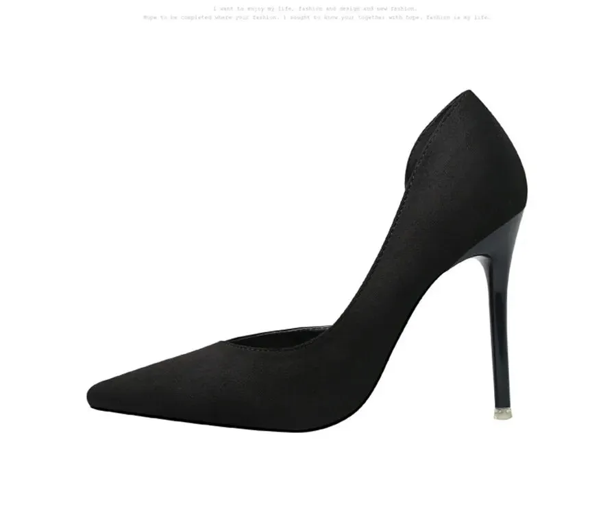 Pointed toe faux Suede High Heels pump shoes