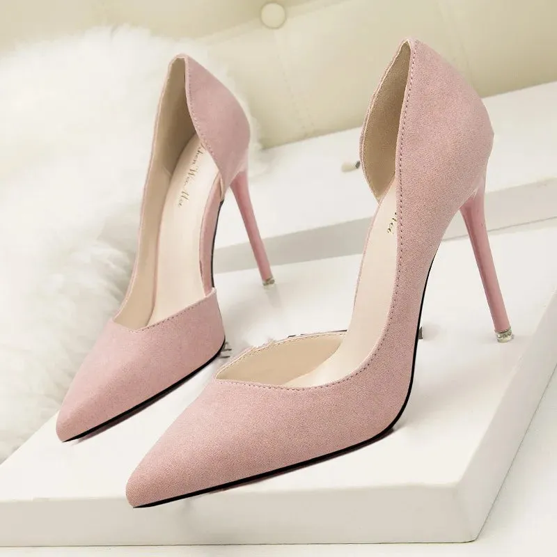 Pointed toe faux Suede High Heels pump shoes