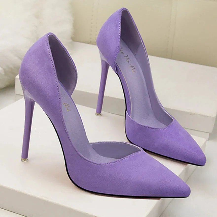 Pointed toe faux Suede High Heels pump shoes