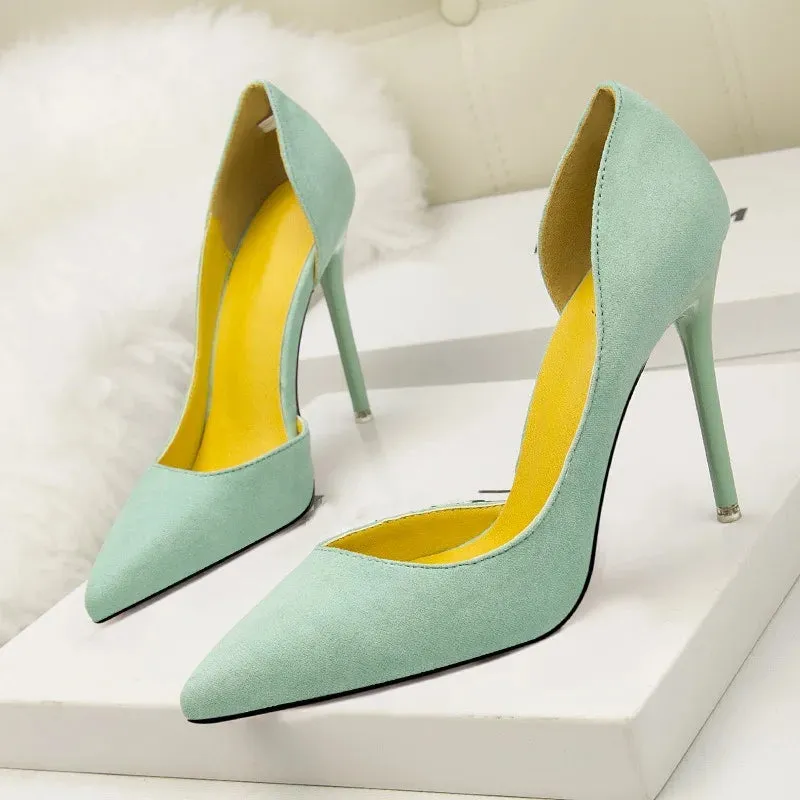 Pointed toe faux Suede High Heels pump shoes
