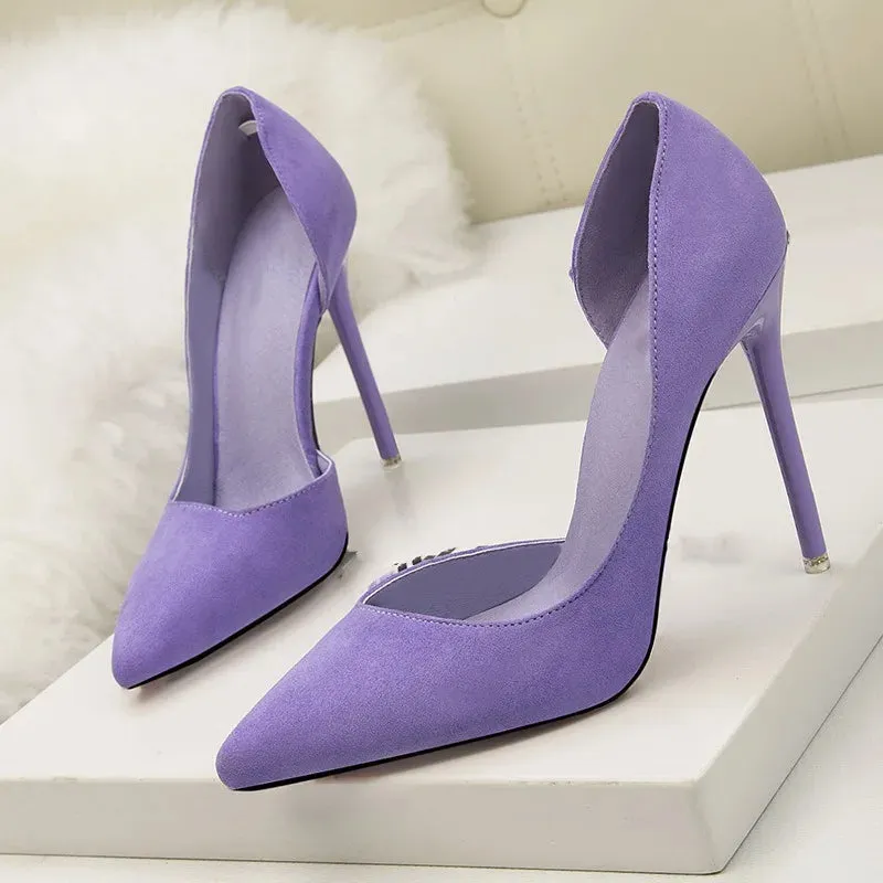 Pointed toe faux Suede High Heels pump shoes