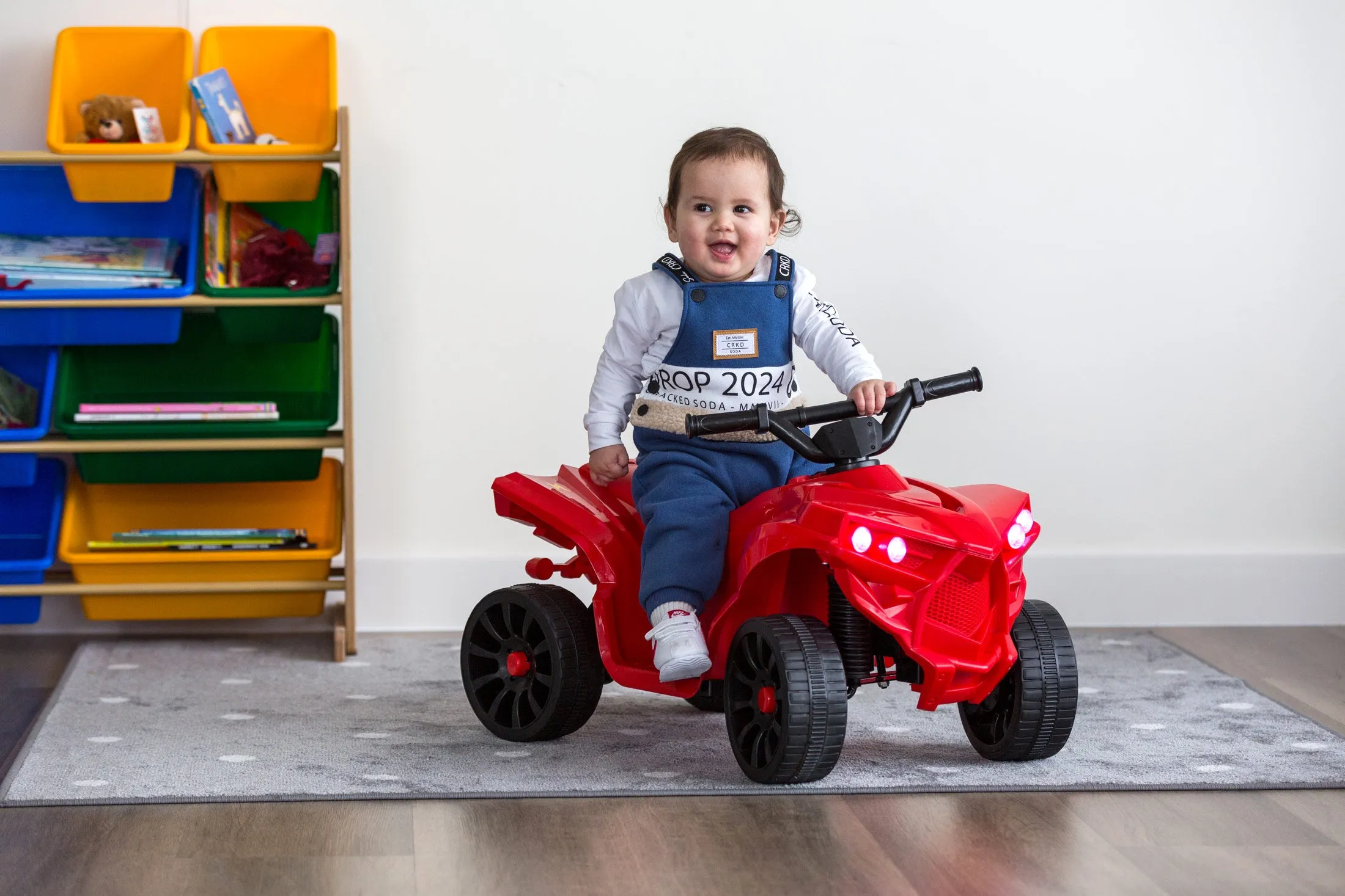 Rechargeable Ride-on Quad bike (Red) with Safe Braking System