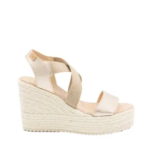 Retro Metallic 2159 H: Elegant Open-Toe Leather Espadrille