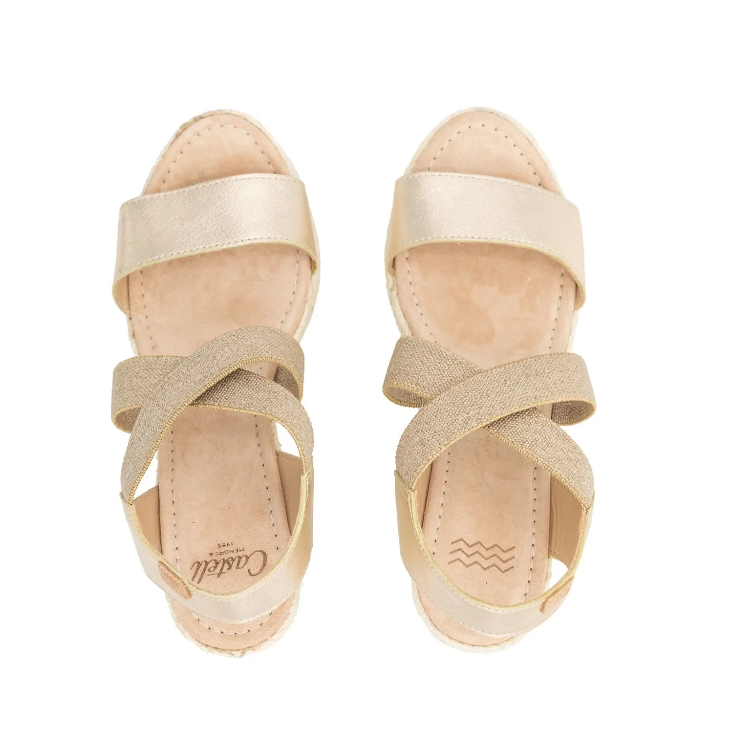 Retro Metallic 2159 H: Elegant Open-Toe Leather Espadrille