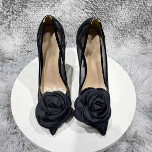 Rose Noir Stilettos Heel