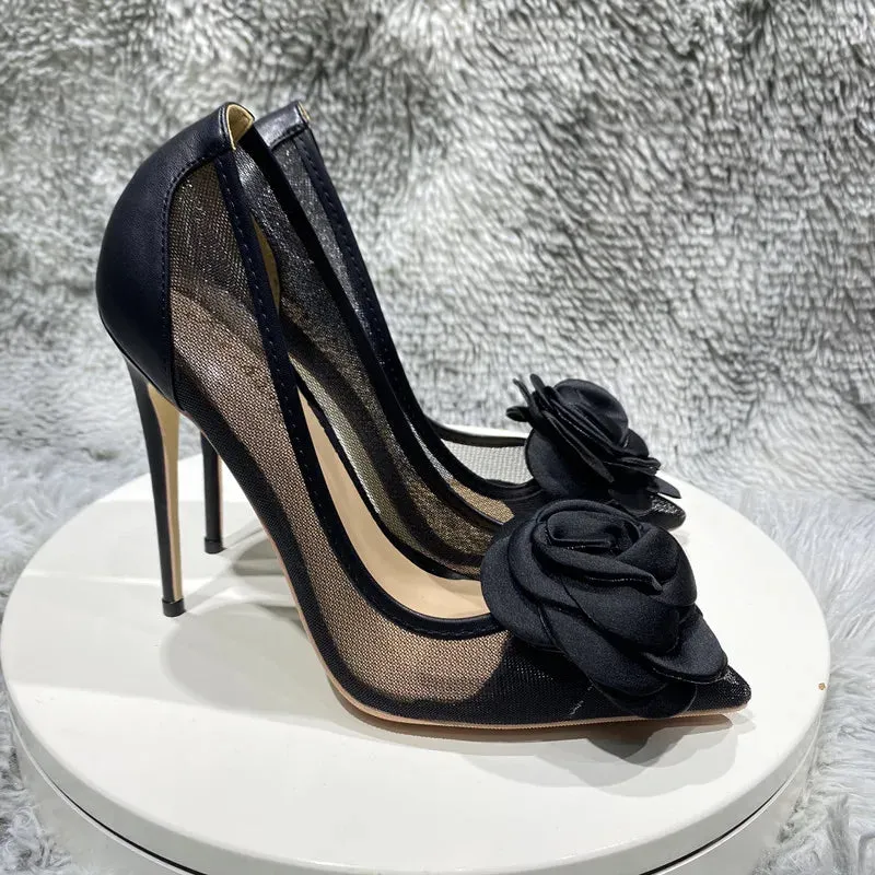 Rose Noir Stilettos Heel
