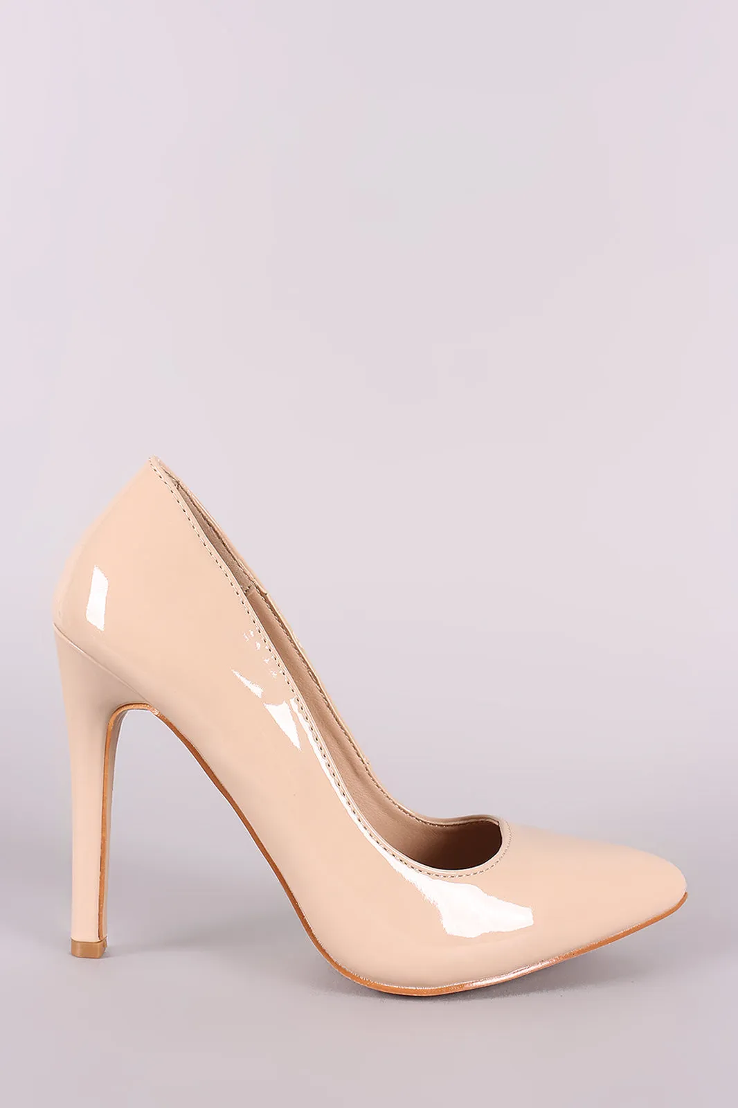Vegan Patent Leather Pointy Toe Pump