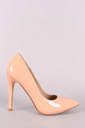 Vegan Patent Leather Pointy Toe Pump