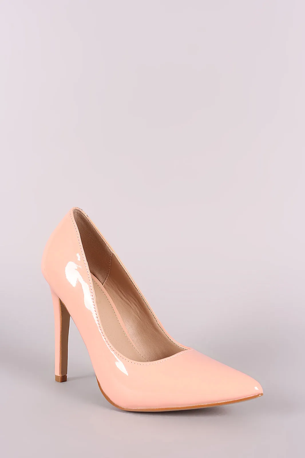 Vegan Patent Leather Pointy Toe Pump