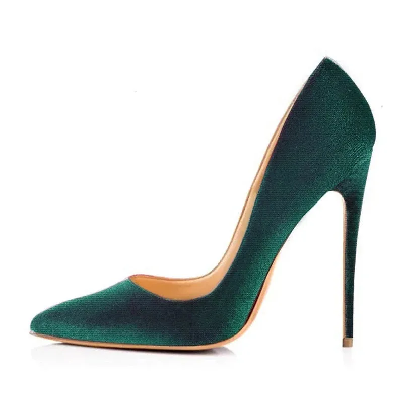 Velvet Stilettos Thin High Heel