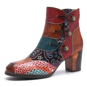 Vintage boots with chunky heels - Women's Shoes