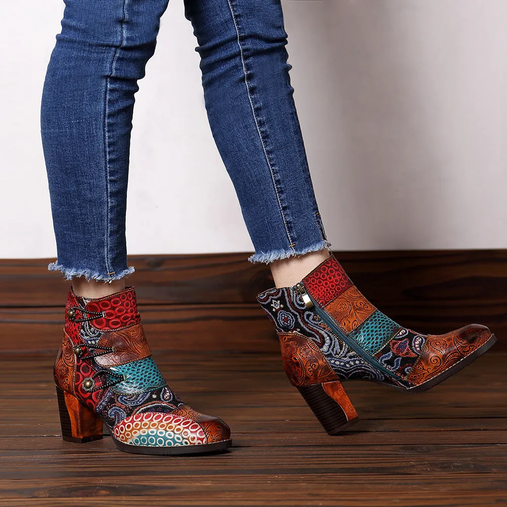 Vintage boots with chunky heels - Women's Shoes