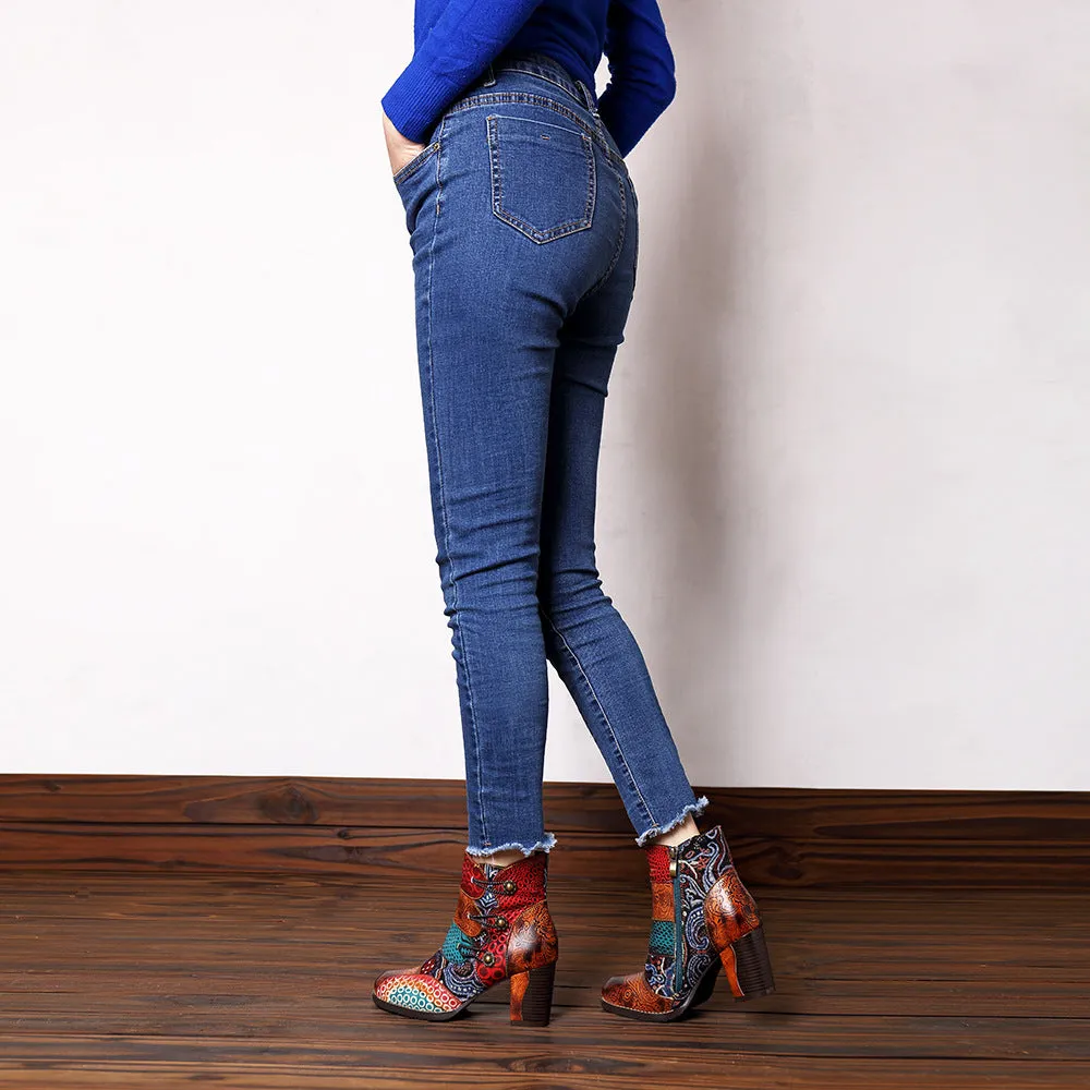 Vintage boots with chunky heels - Women's Shoes