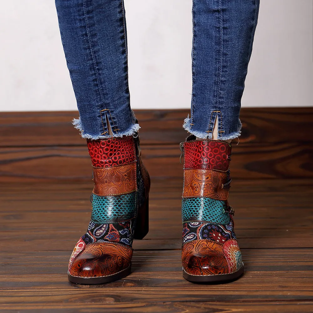 Vintage boots with chunky heels - Women's Shoes