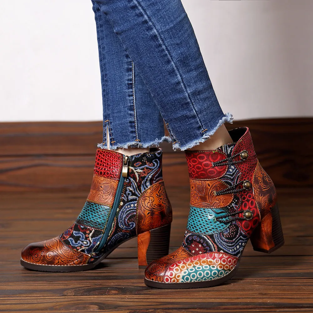 Vintage boots with chunky heels - Women's Shoes