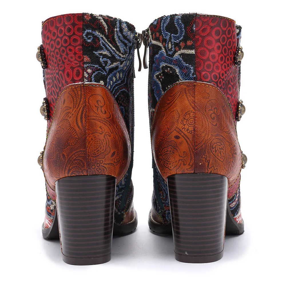 Vintage boots with chunky heels - Women's Shoes