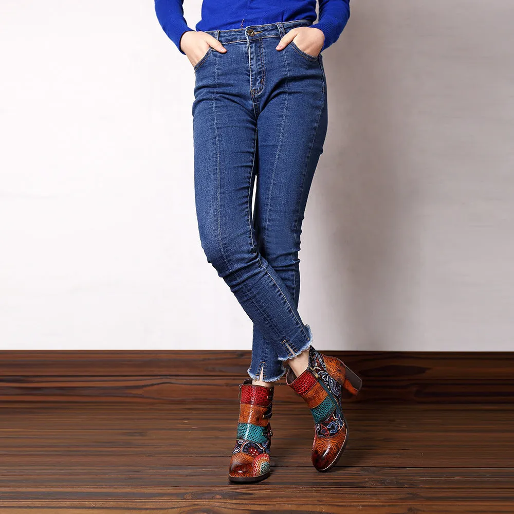 Vintage boots with chunky heels - Women's Shoes