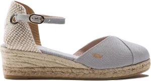Viscata Pubol Espadrille Canvas Low Wedges with Ankle Strap Spain Handmade 2 Heel Women's Sandals with Breathable Organic Cotton Canvas and 100% Natural Jute for all Occasions: Casual, Work, Party