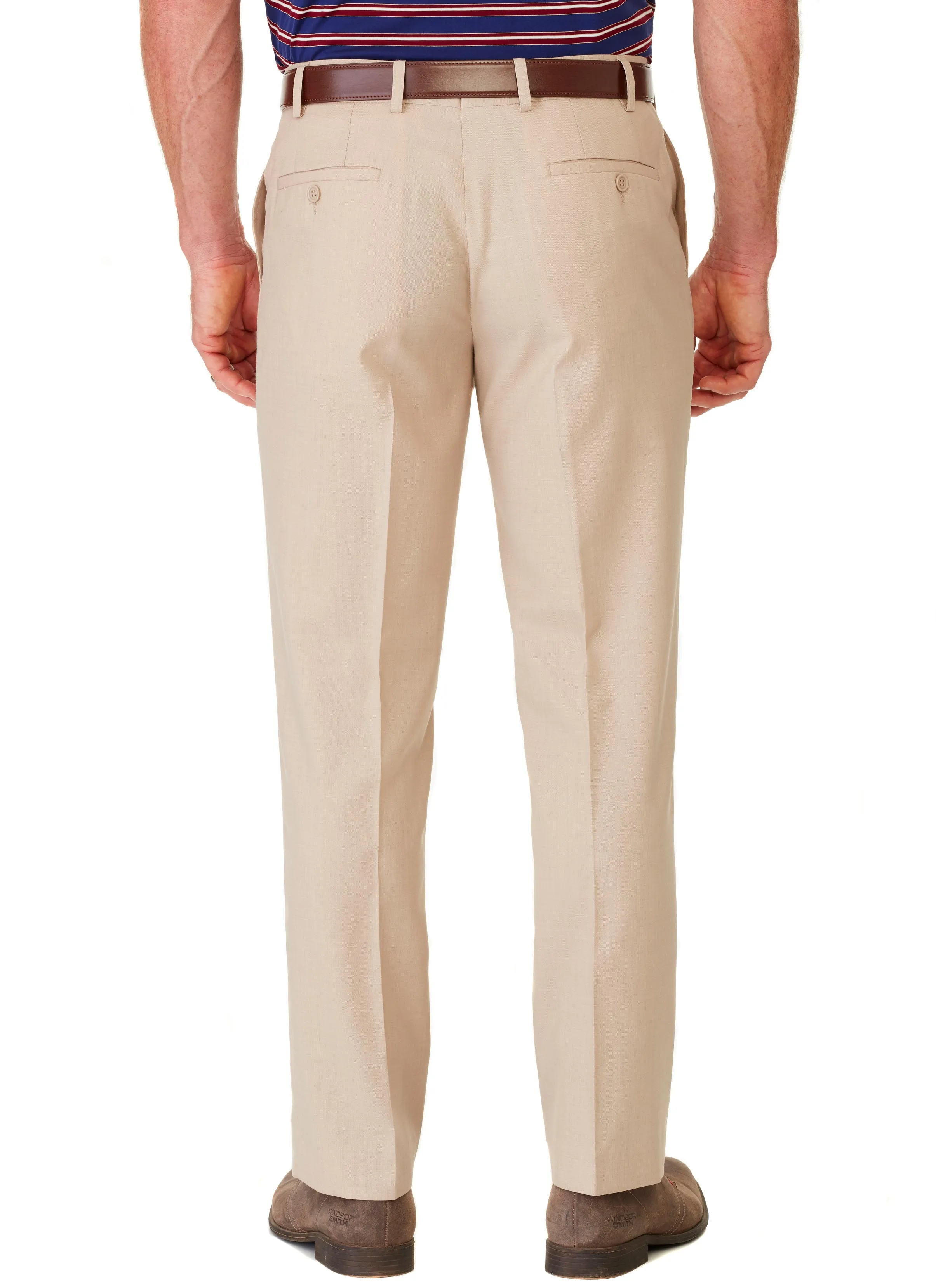 WARATAH FLAT FRONT TROUSER - BONE