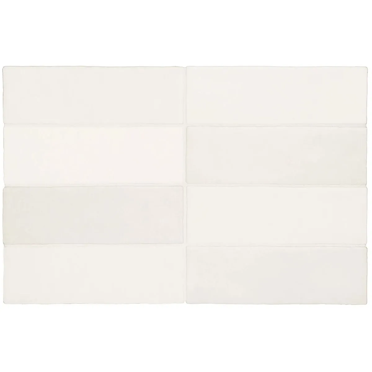 Zellij Brick Chalk White Matt Moroccan Wall Tiles 6.5cm x 20cm